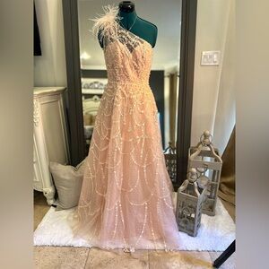 Mac Duggal Shimmering Gold Gown